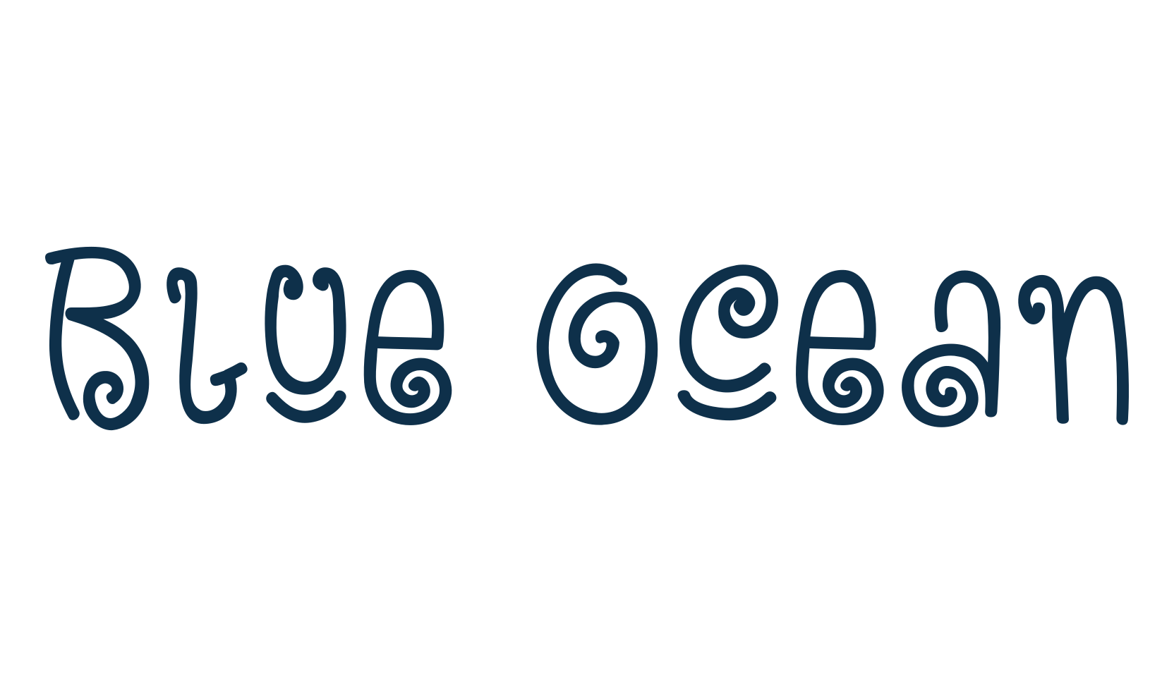Blue Ocean, curly font preview