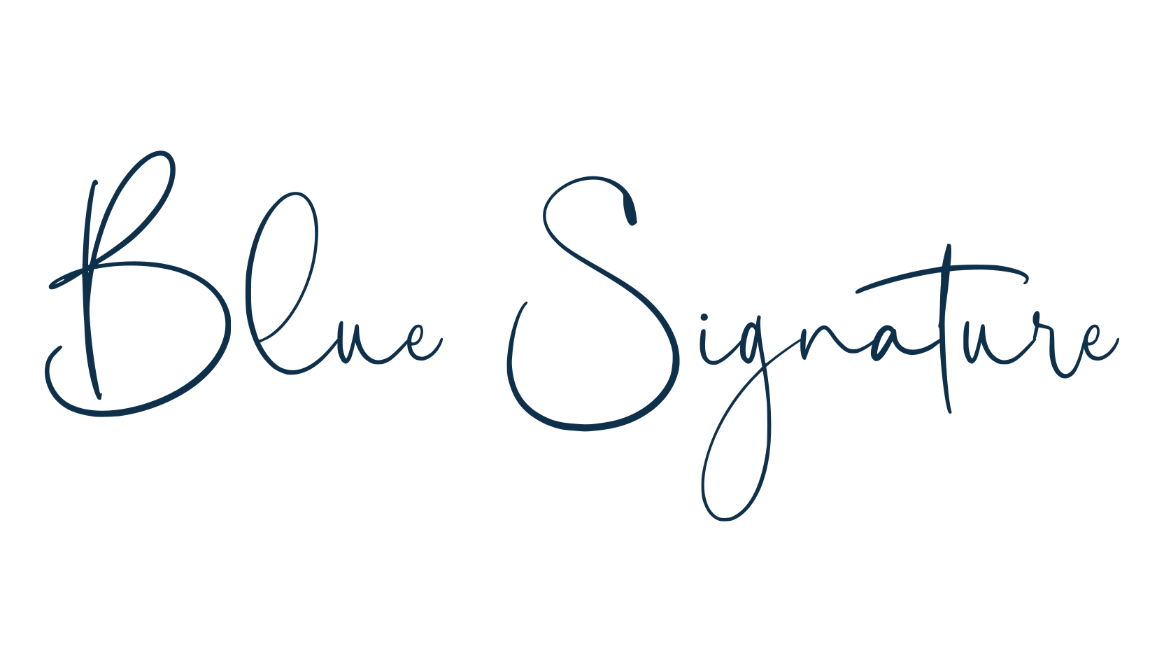 Blue Signature, handwriting font preview