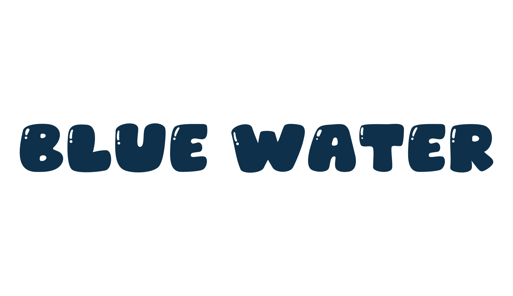 Blue Water, fancy cartoon decorative font preview