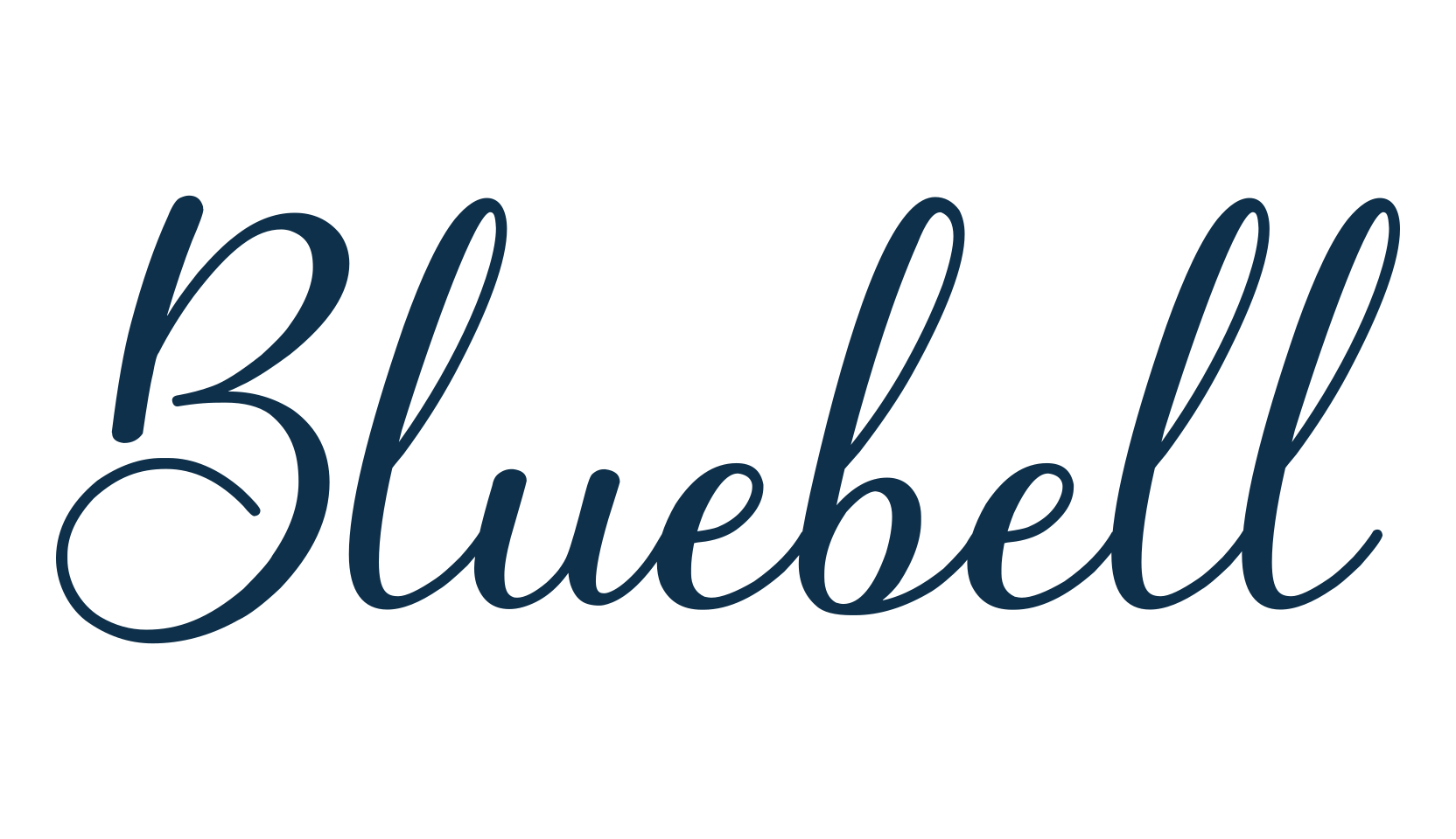 Bluebell, script calligraphy fancy decorative font preview