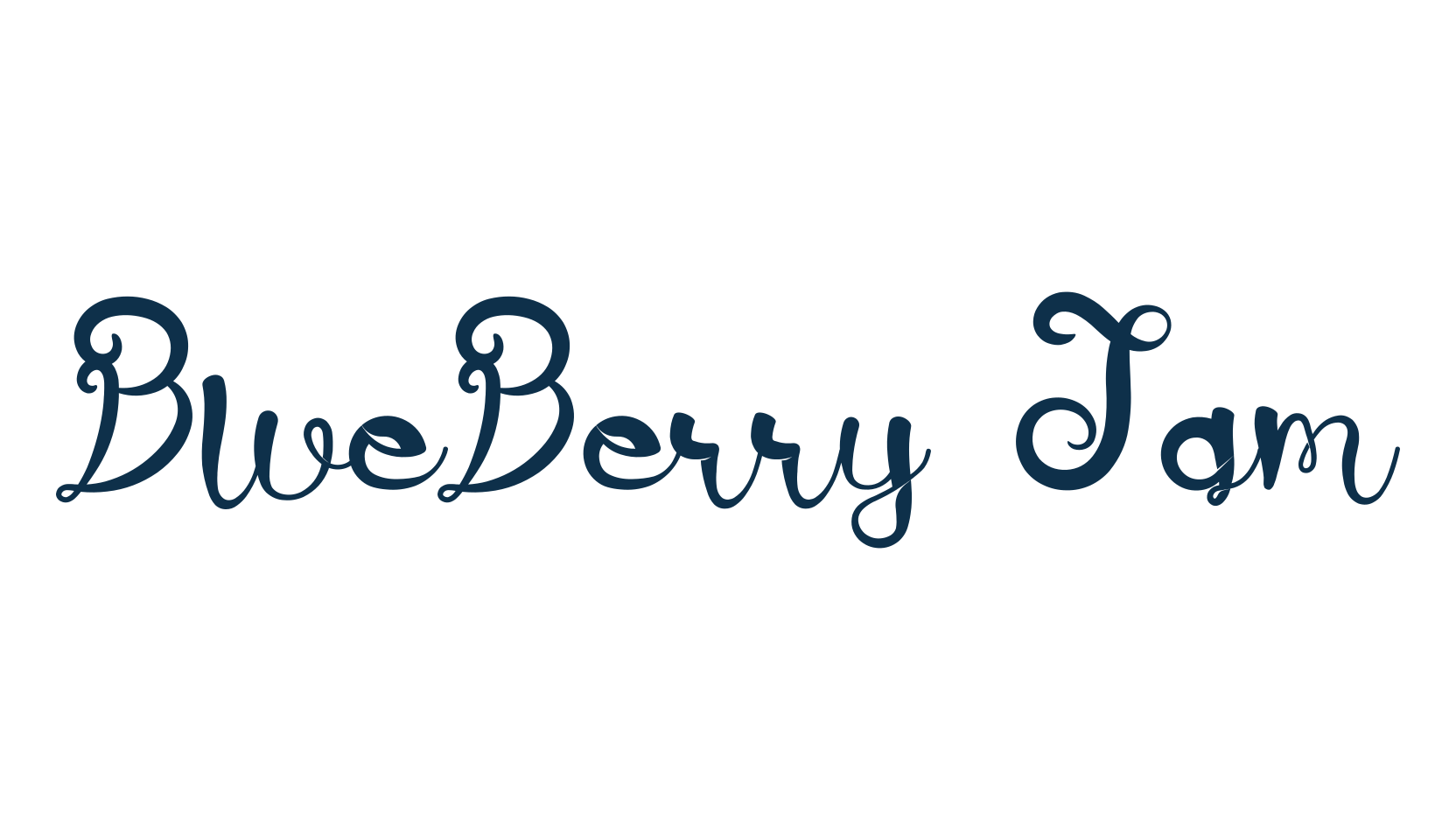 BlueBerry Jam, curly font preview