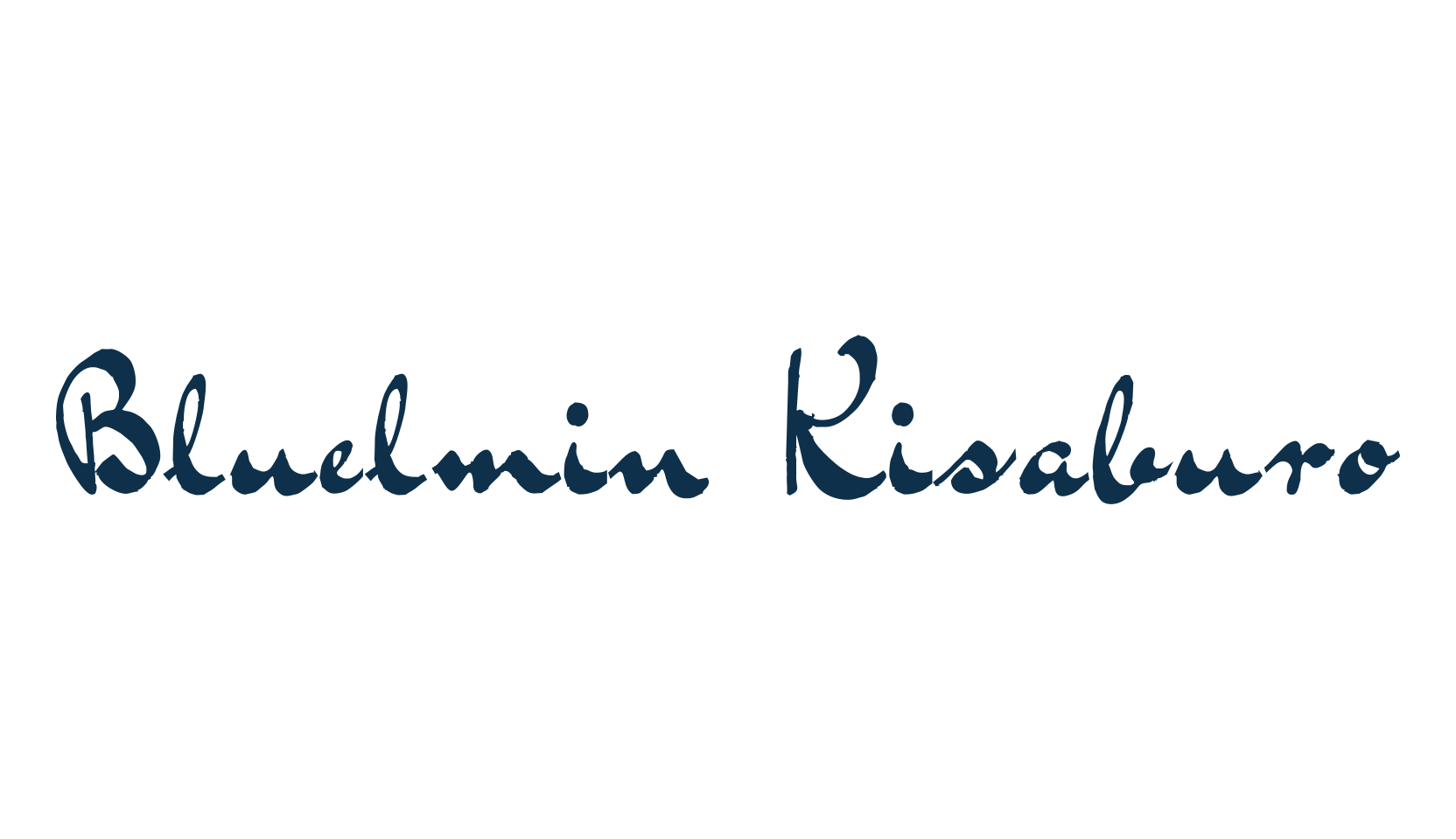 Bluelmin Kisaburo, script brush fancy decorative calligraphy font preview