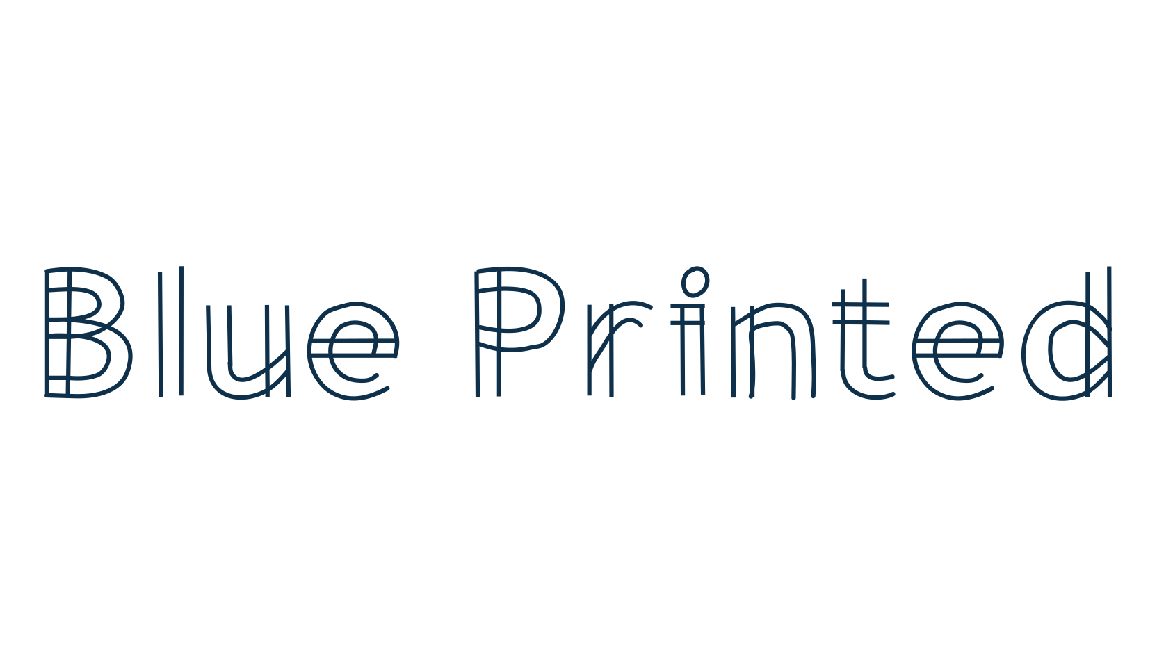 Blue Printed, grid font preview