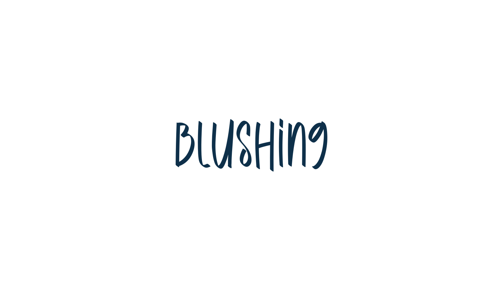 Blushing, script handwritten fancy decorative calligraphy font preview
