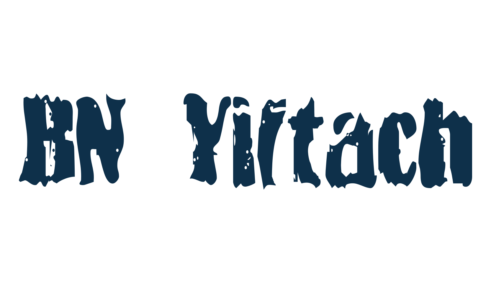 BN Yiftach, fancy destroy decorative font preview