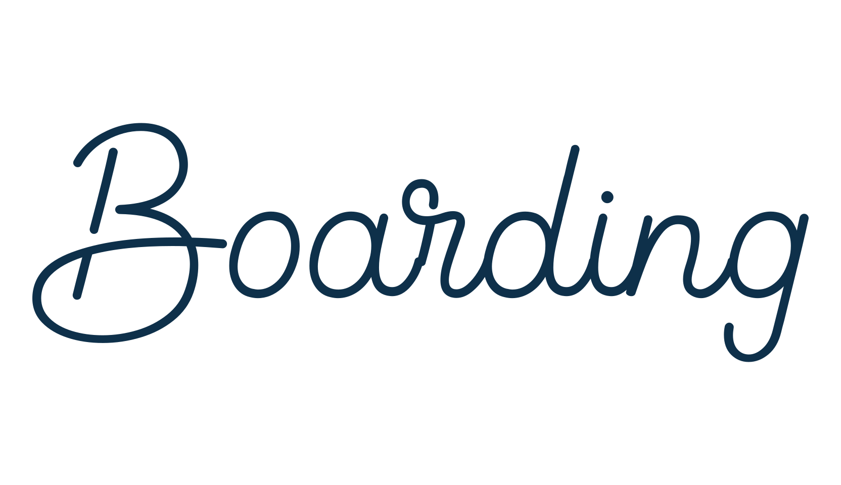 Boarding, script handwritten fancy decorative calligraphy font preview