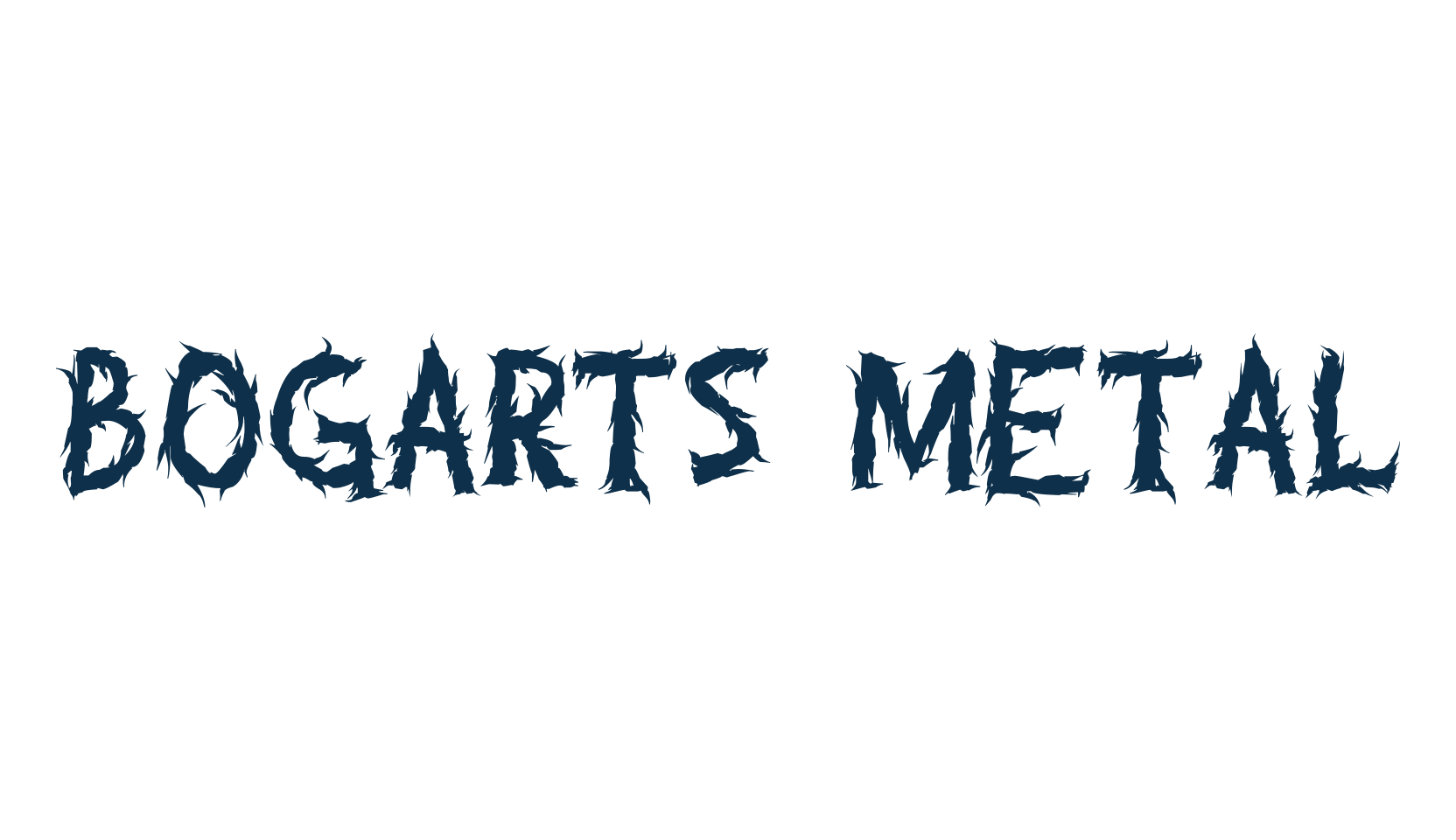 Bogarts Metal, fancy decorative font preview