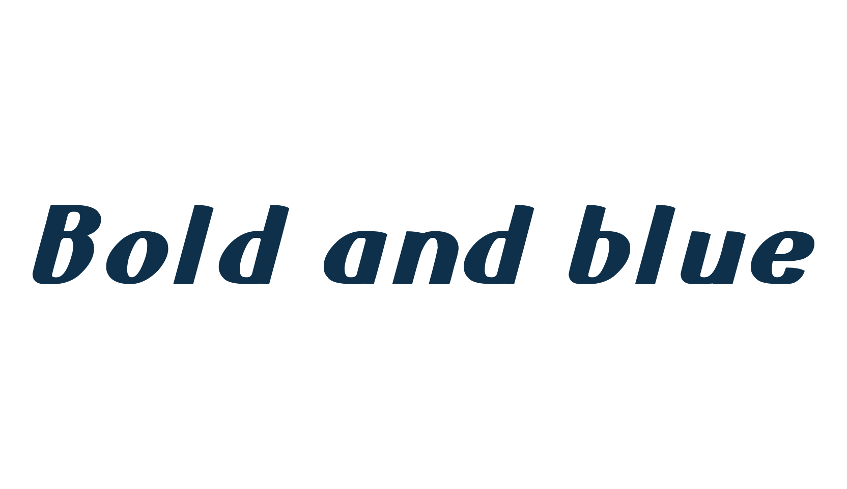Bold and blue, various font preview