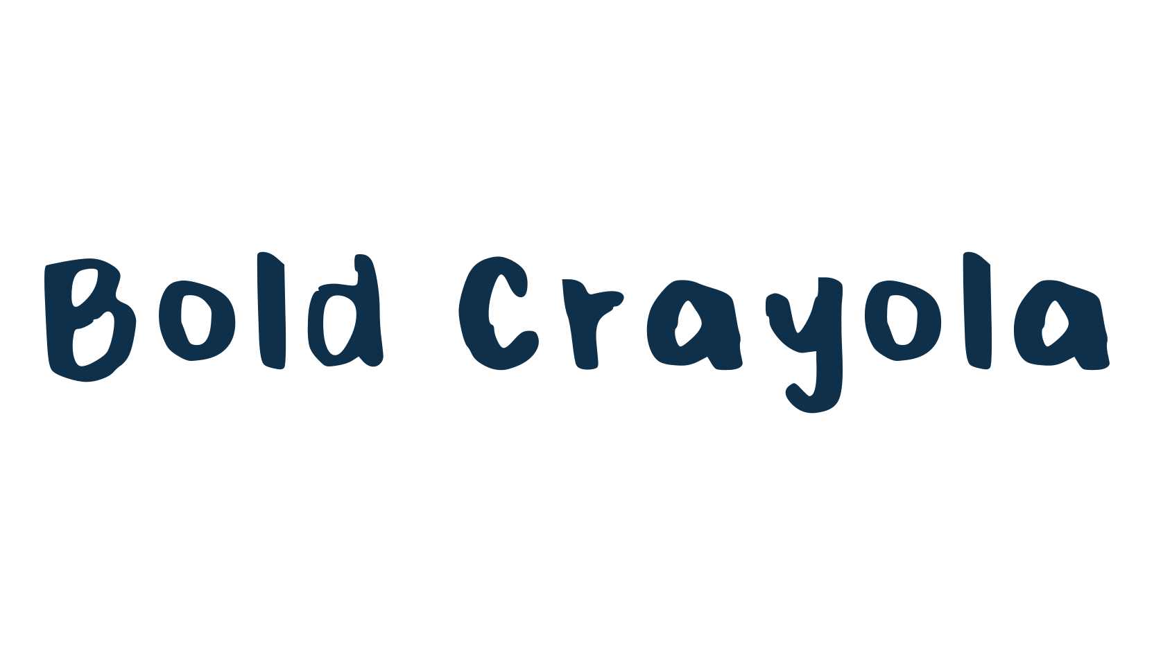 Bold Crayola, script handwritten fancy decorative calligraphy font preview