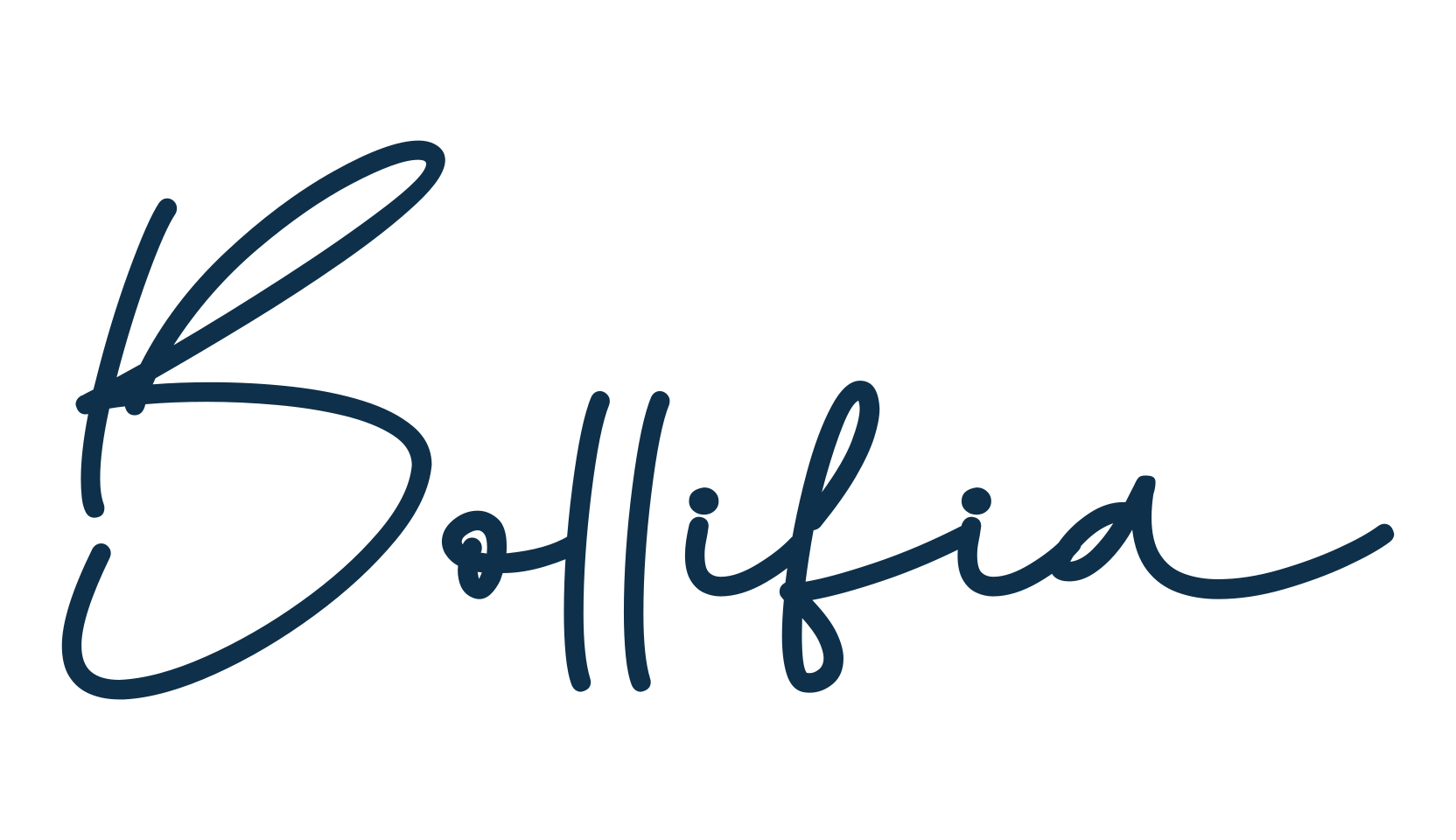 Bollifia, handwriting font preview