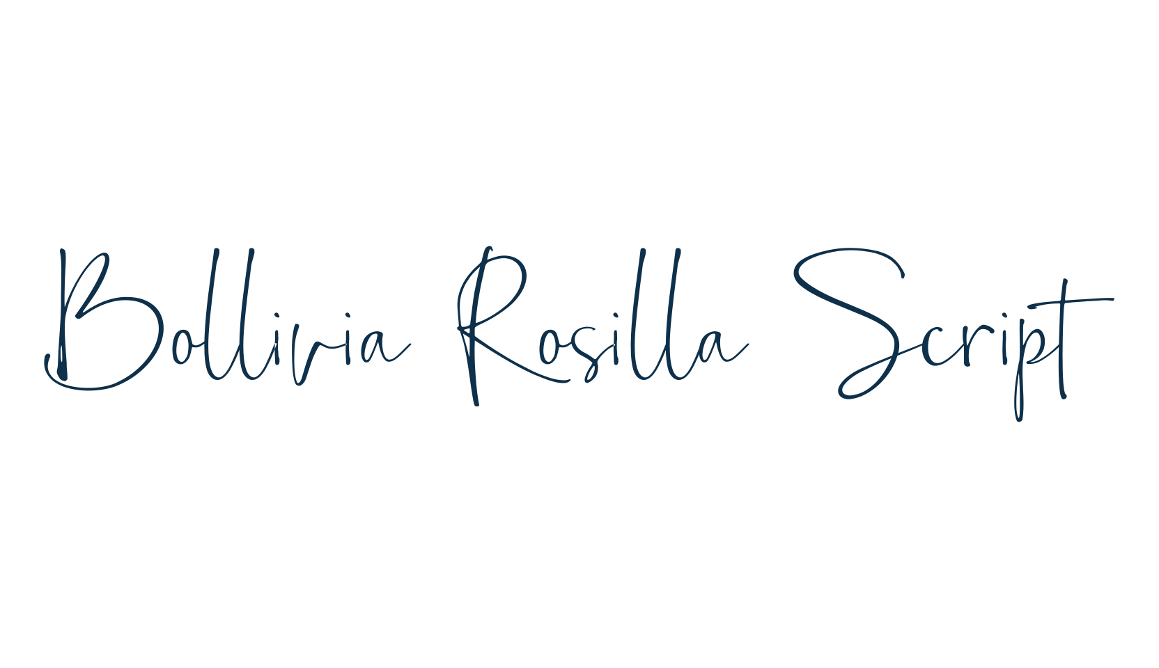 Bollivia Rosilla Script, handwriting font preview