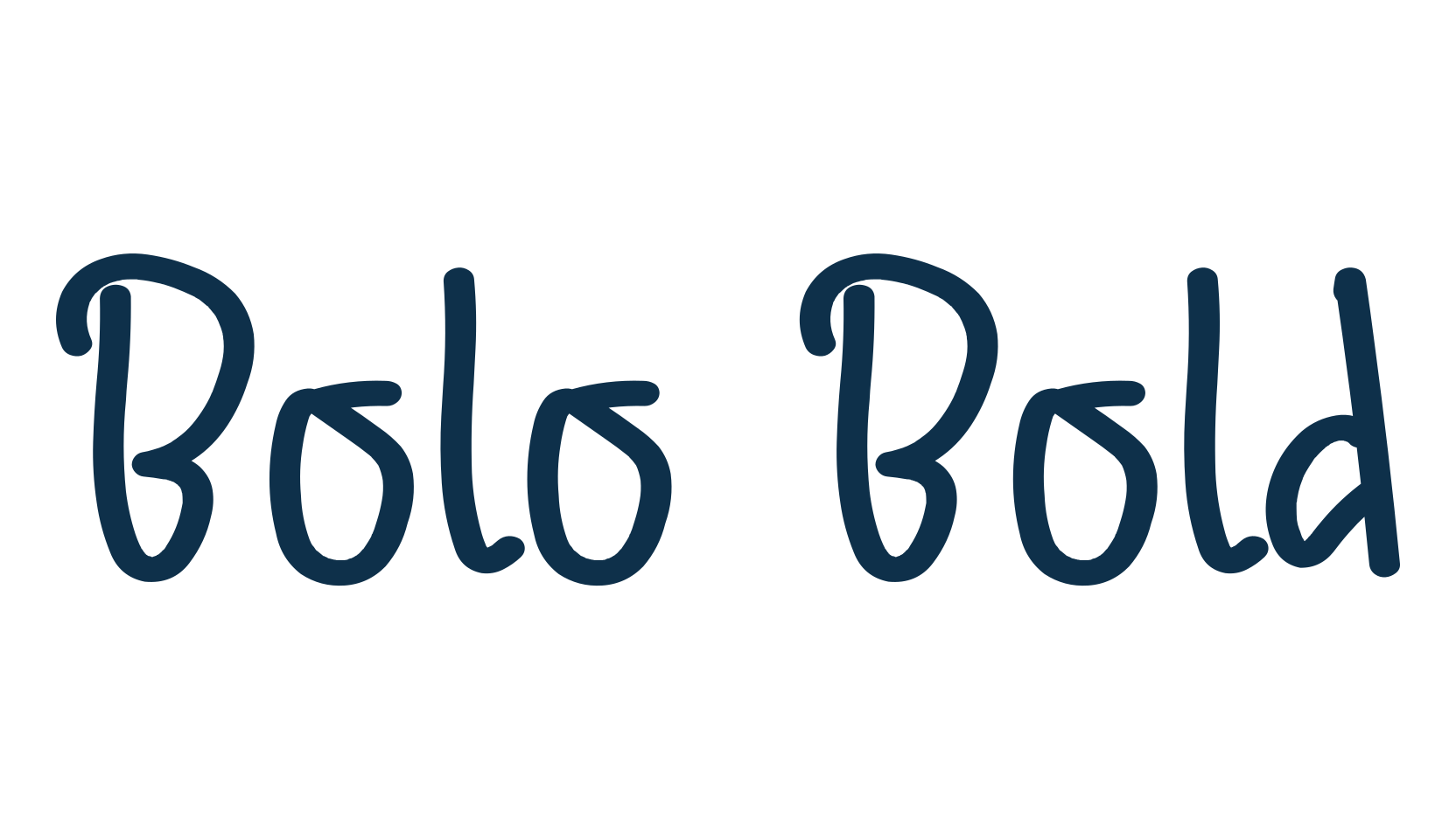 Bolo Bold, handwriting font preview