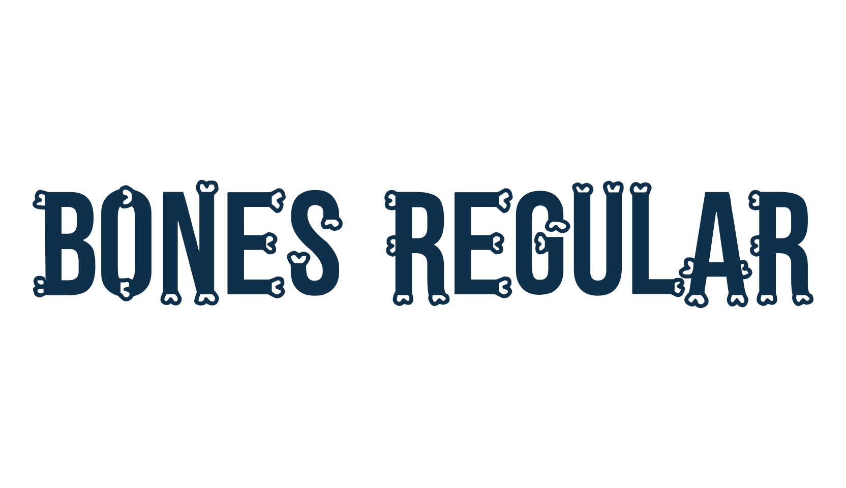 Bones Regular, fancy decorative font preview