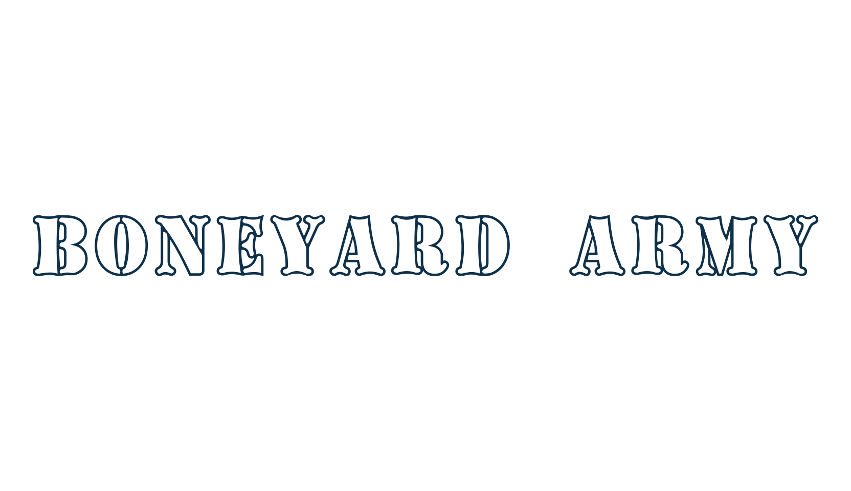 Boneyard Army, stencil, army font preview
