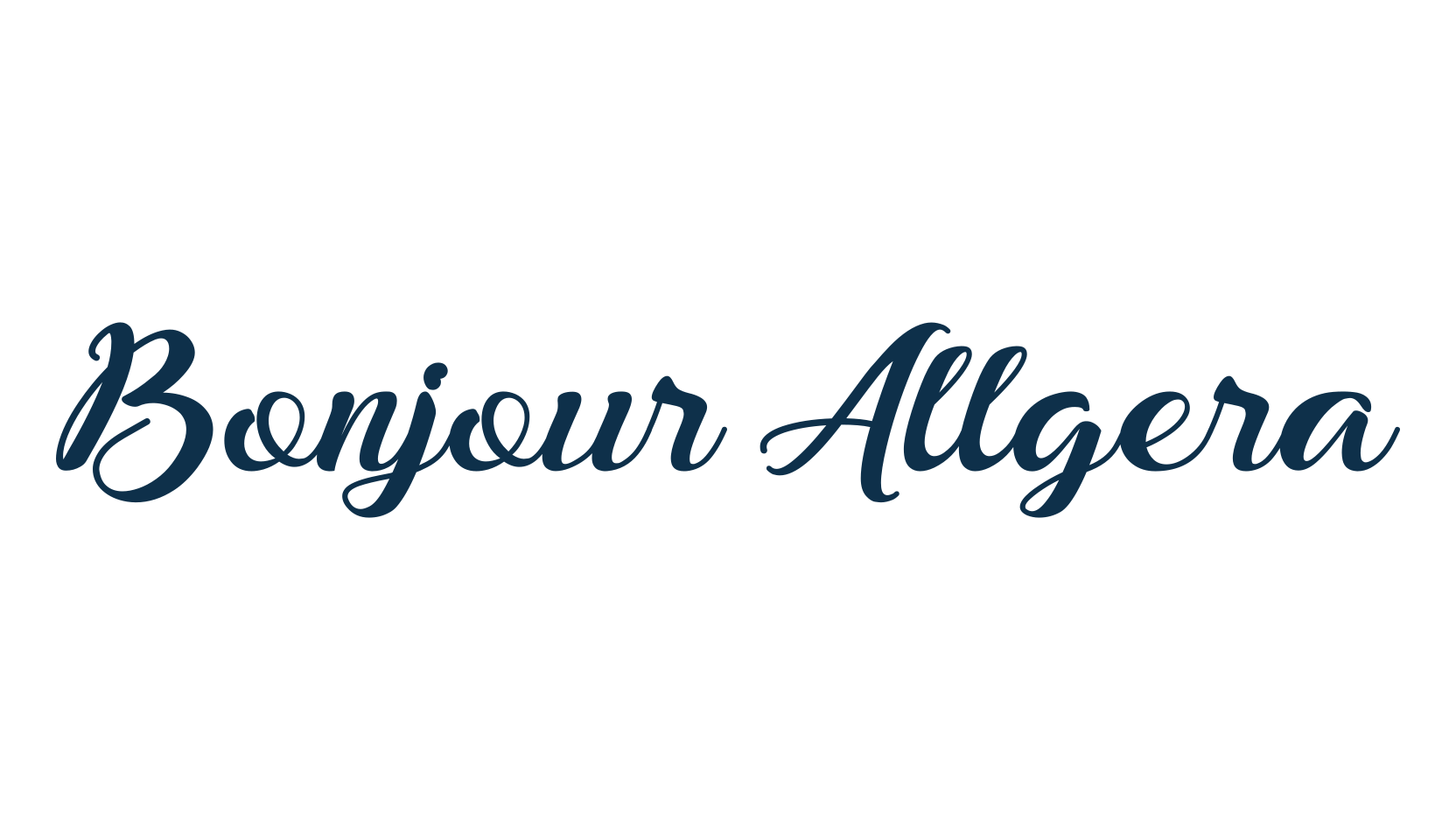 Bonjour Allgera, script calligraphy fancy decorative font preview
