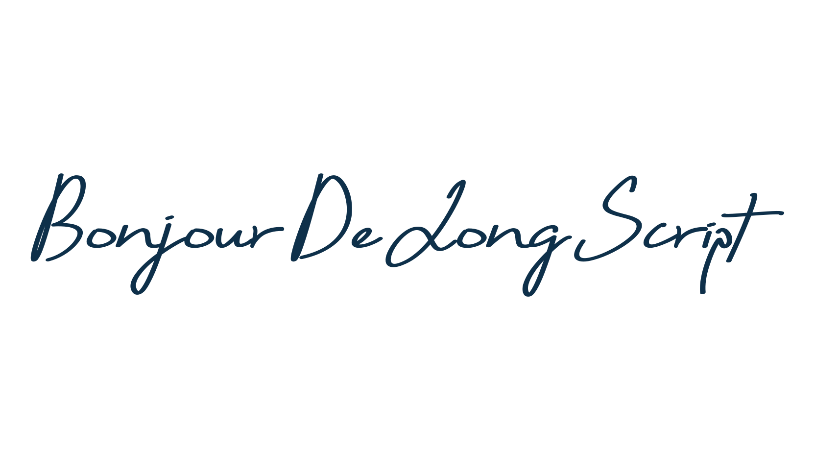 Bonjour De Jong Script, handwriting font preview