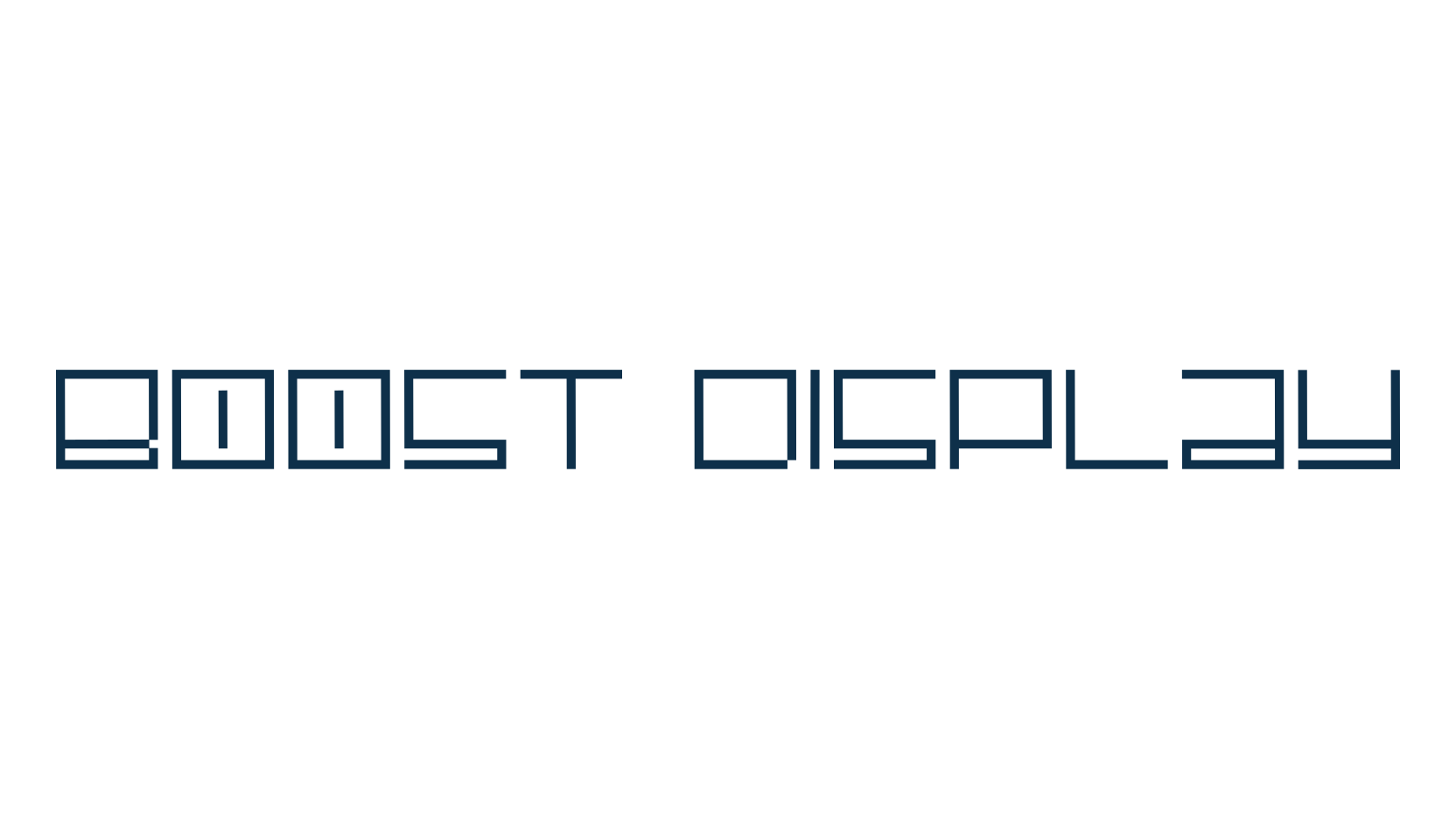 Boost Display, techno square sci-fi font preview