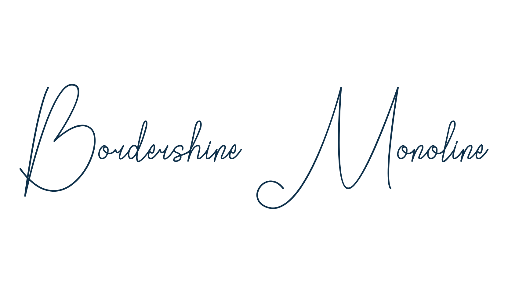 Bordershine Monoline, script handwritten fancy decorative calligraphy font preview