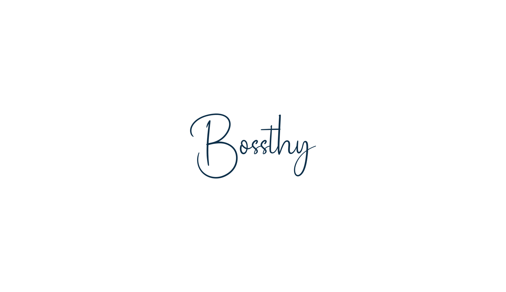 Bossthy, script handwritten fancy decorative calligraphy font preview