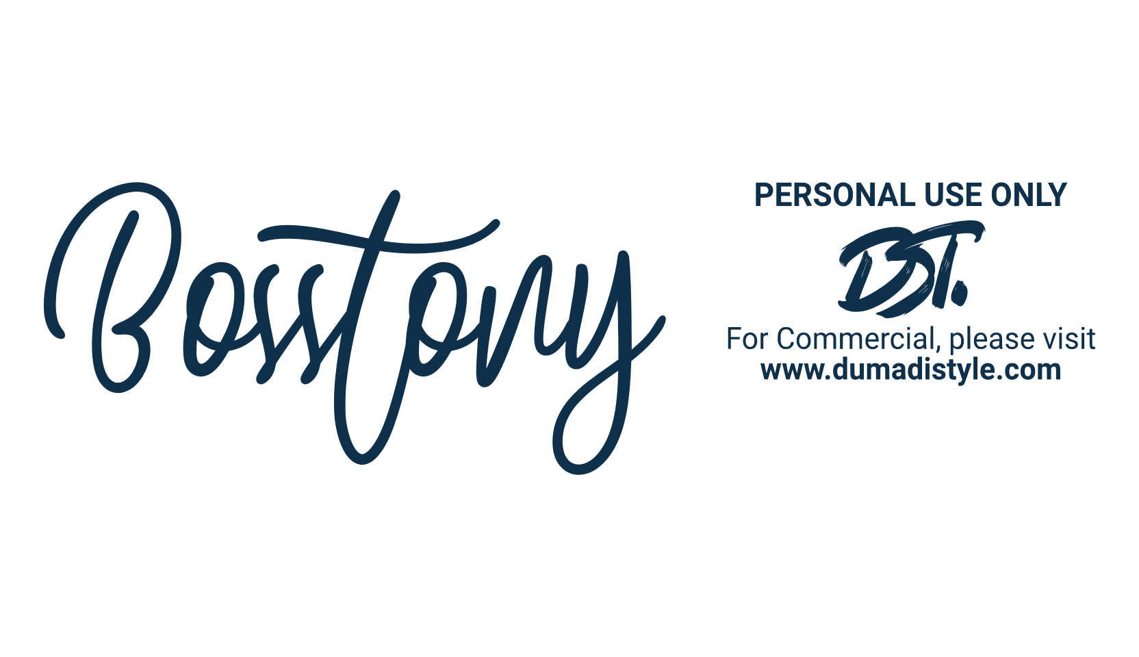 Bosstony 2, script handwritten fancy decorative calligraphy font preview