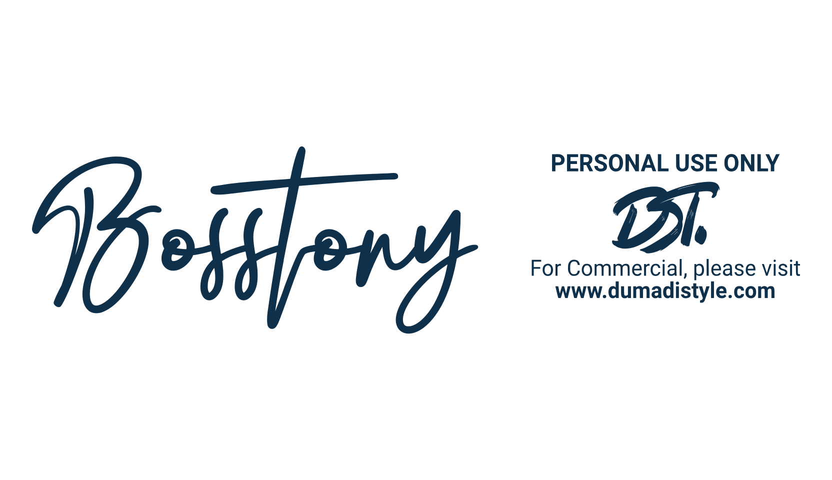 Bosstony 3, handwriting font preview