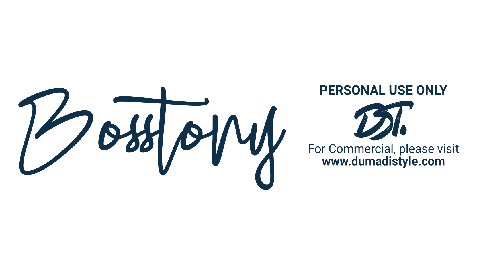 Bosstony 4, handwriting font preview