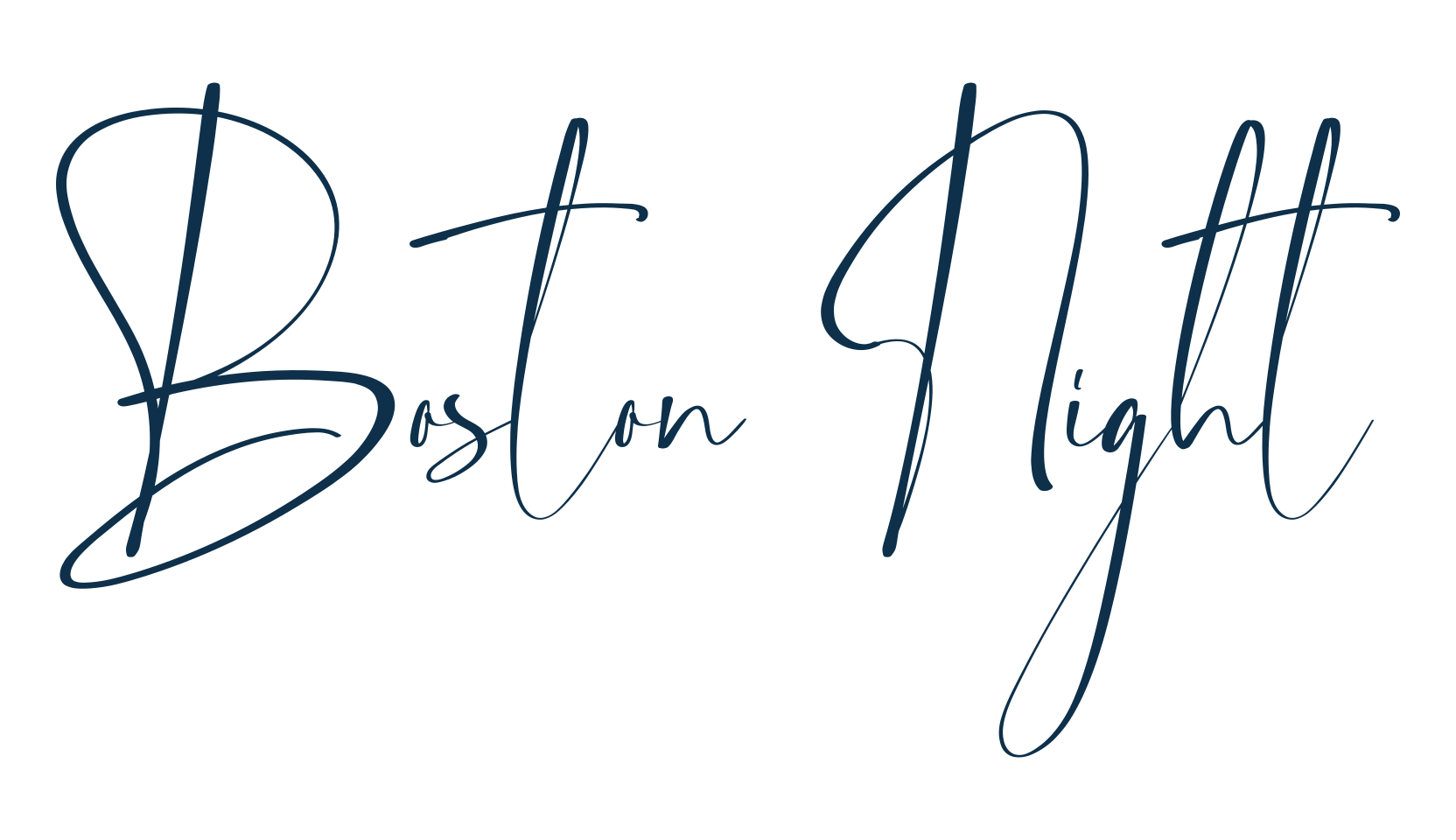 Boston Night, handwriting font preview