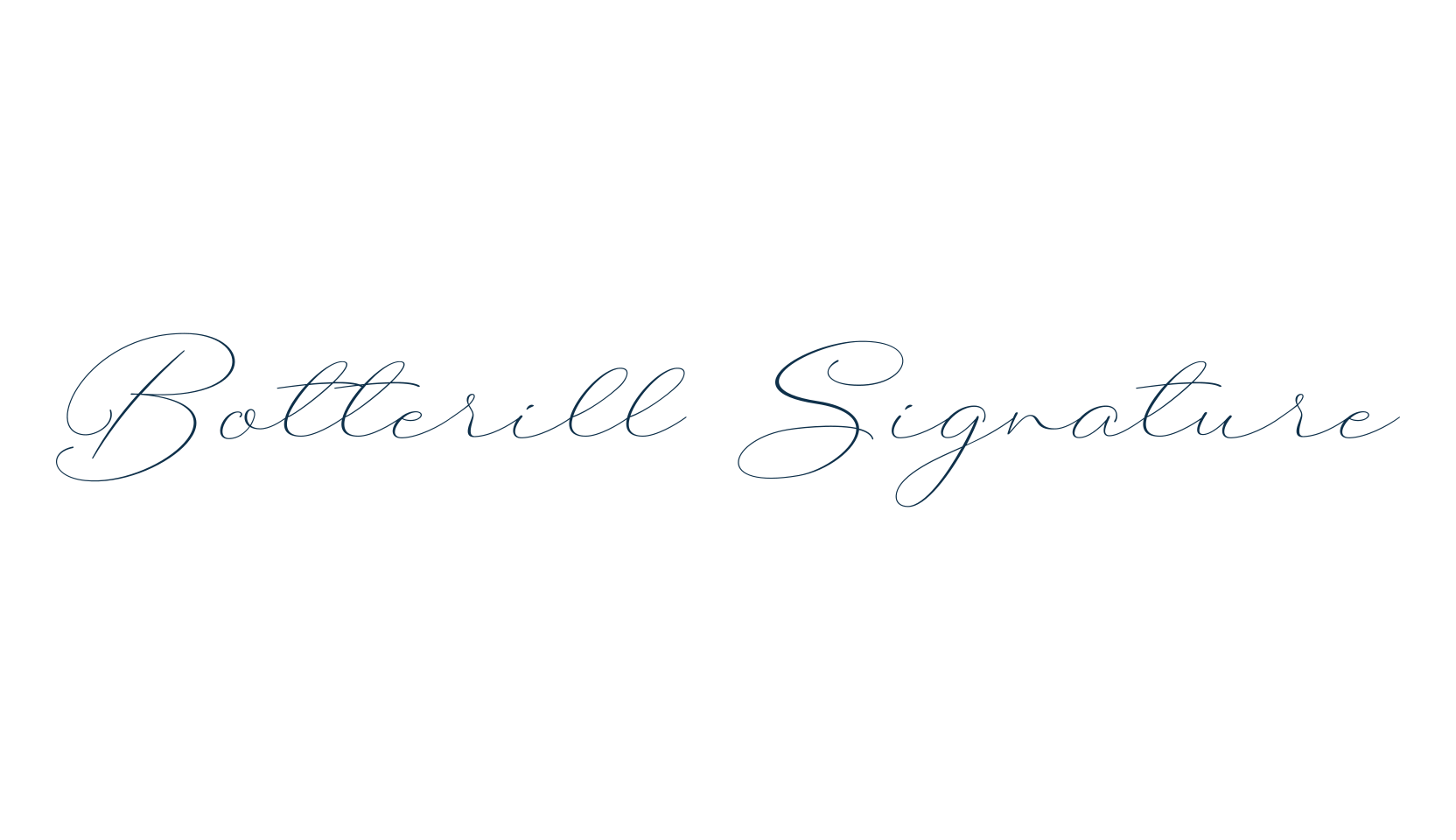 Botterill Signature, script calligraphy fancy decorative font preview