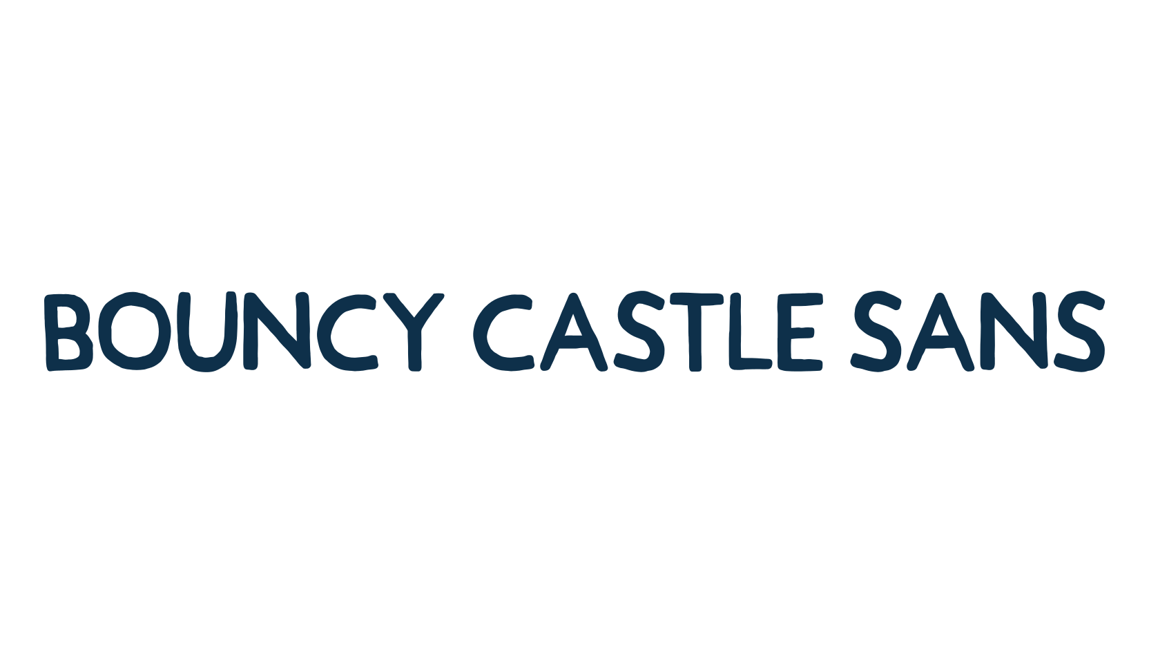 Bouncy Castle Sans, script calligraphy fancy decorative font preview