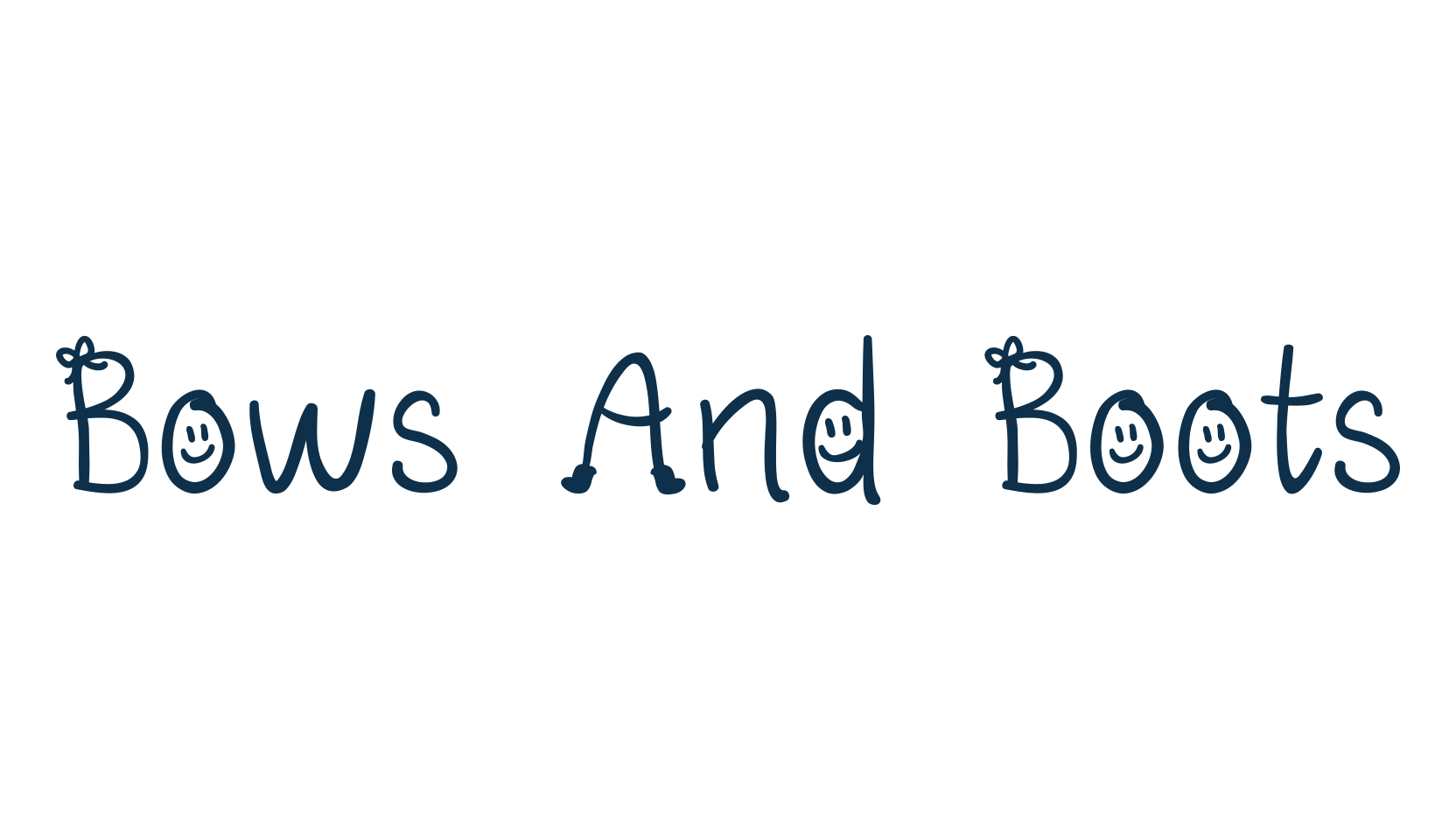 Bows And Boots, fancy various decorative script calligraphy font preview