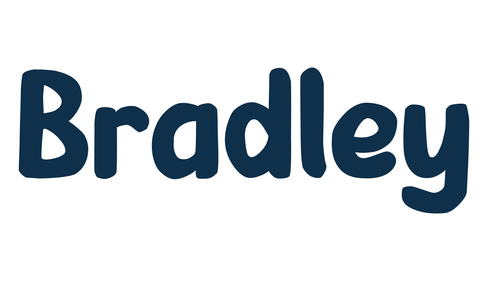 Bradley, cartoon font preview