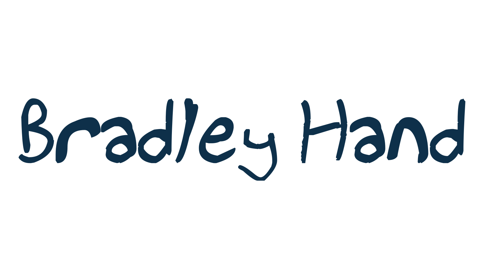 Bradley Hand, handwriting font preview