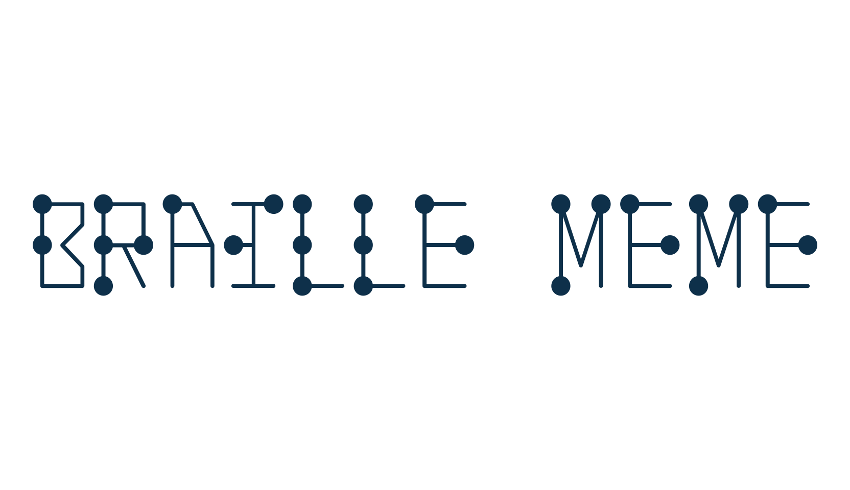 Braille Meme, fancy decorative font preview