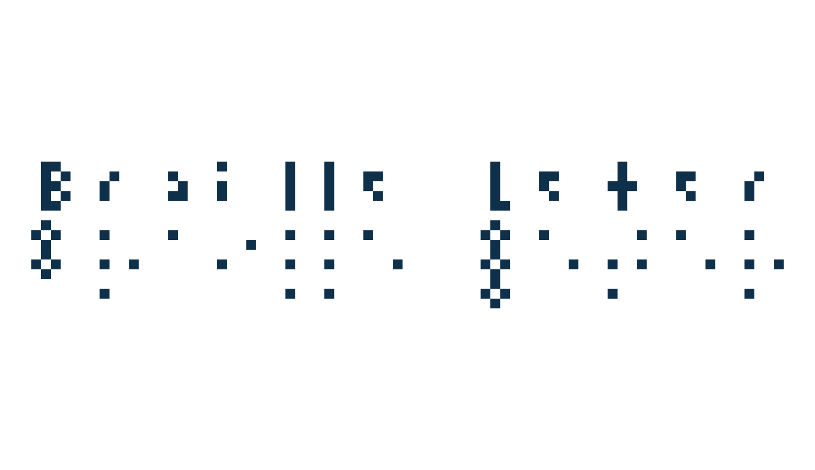 Braille Leter, fancy decorative font preview