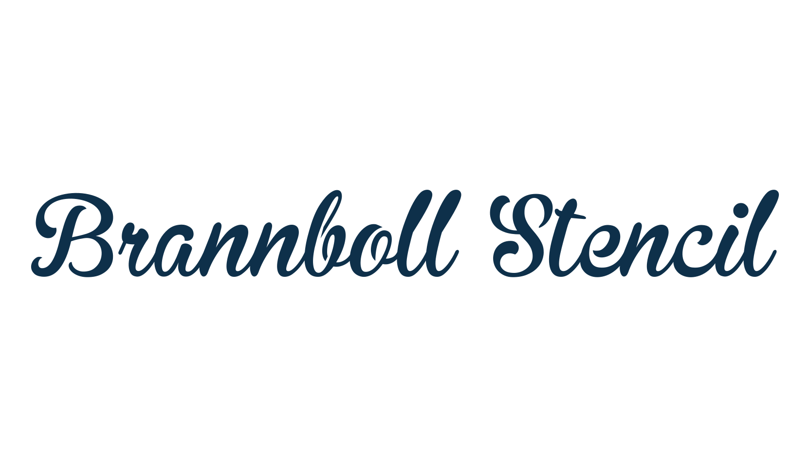 Brannboll Stencil, fancy various decorative script calligraphy font preview