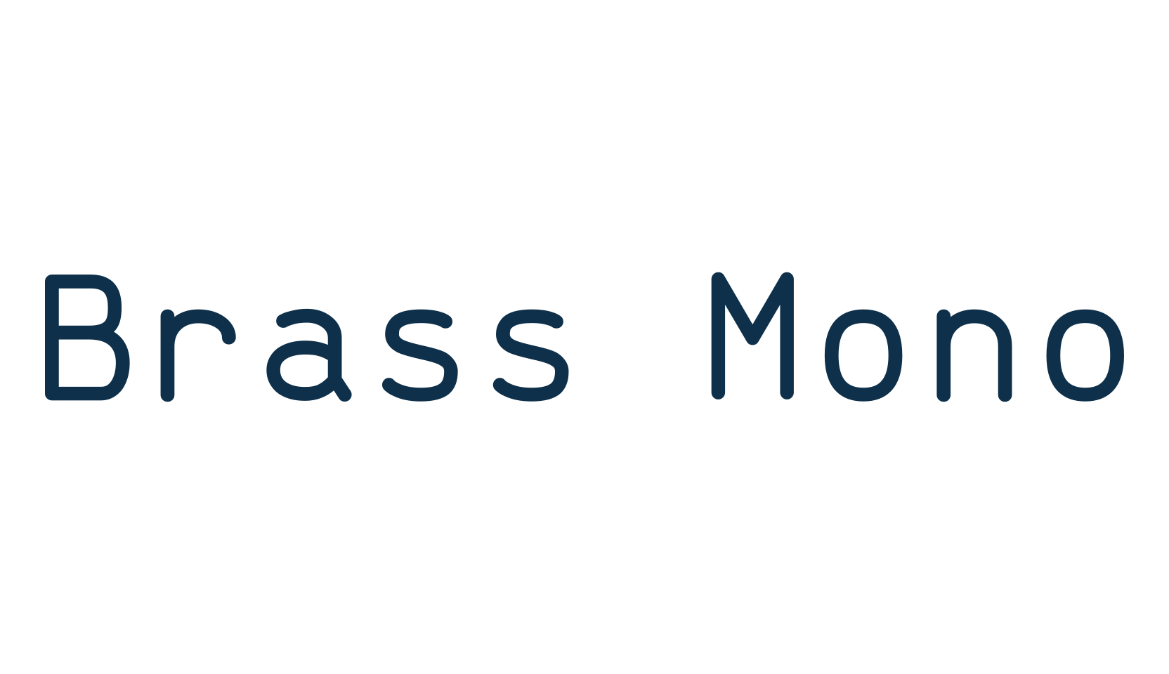 Brass Mono, fixed width font preview