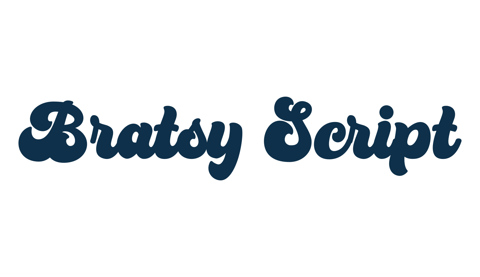 Bratsy Script, groovy font preview