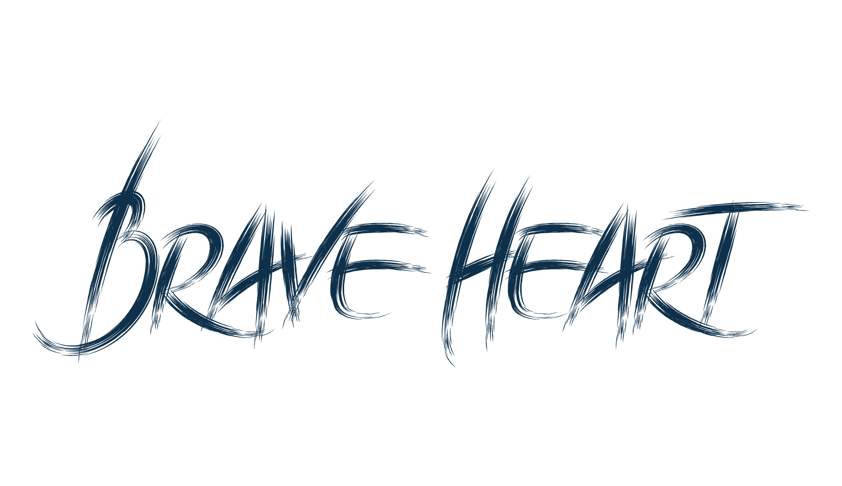 Brave Heart, brush font preview