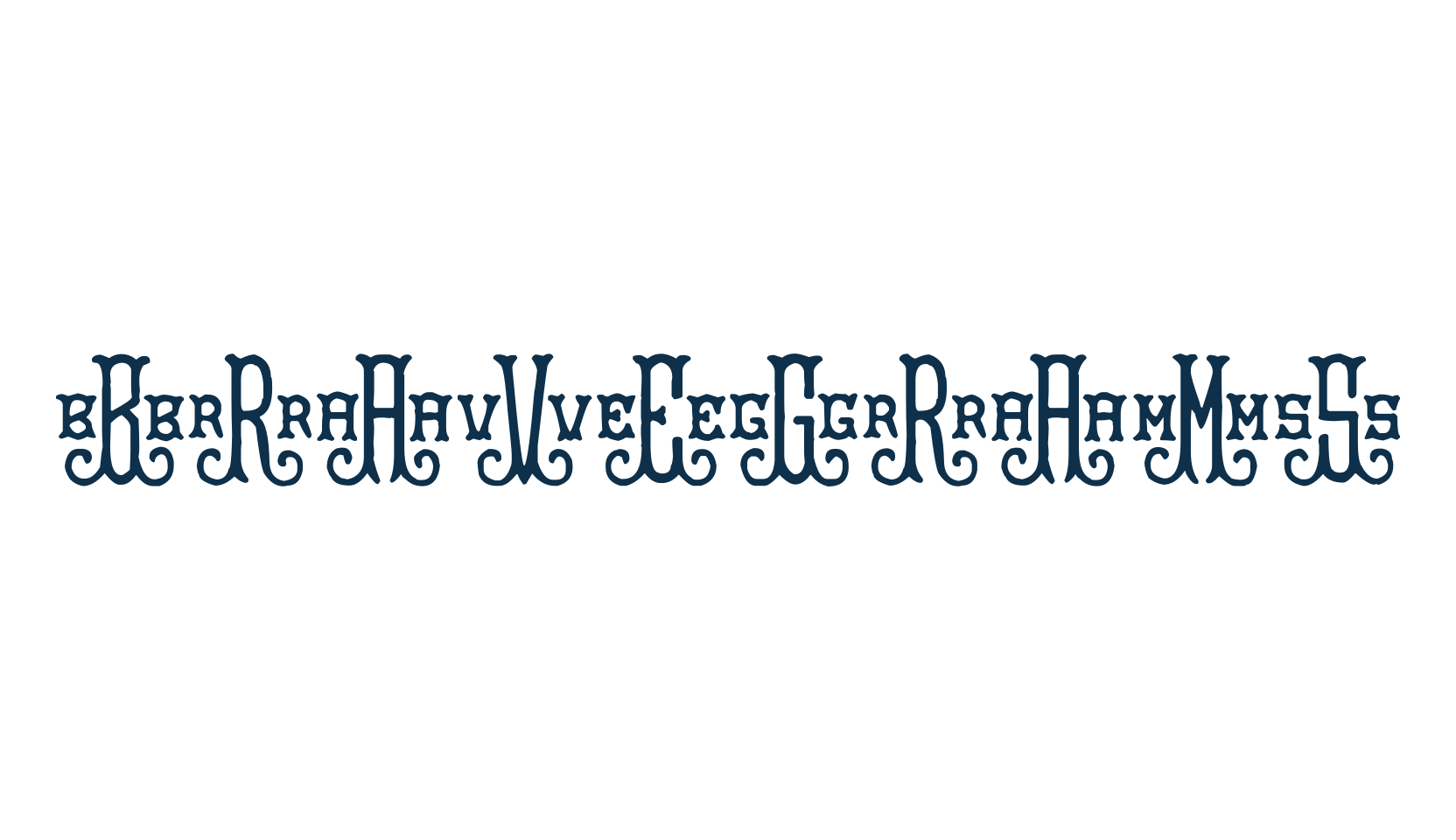 BraveGrams, initials font preview