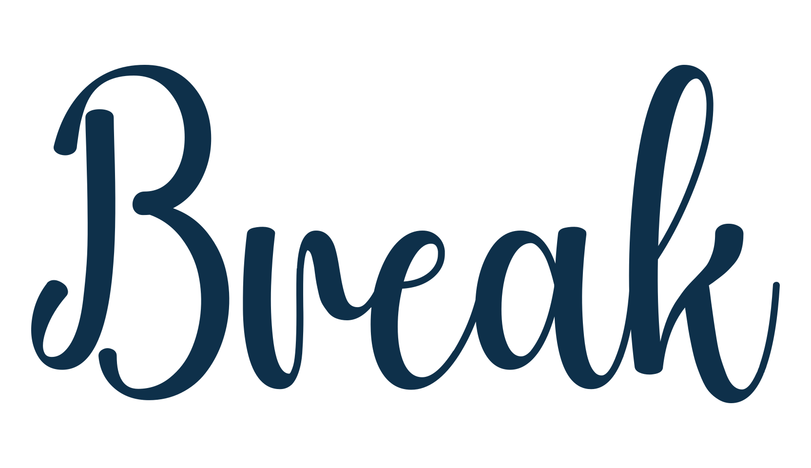Break, handwriting font preview
