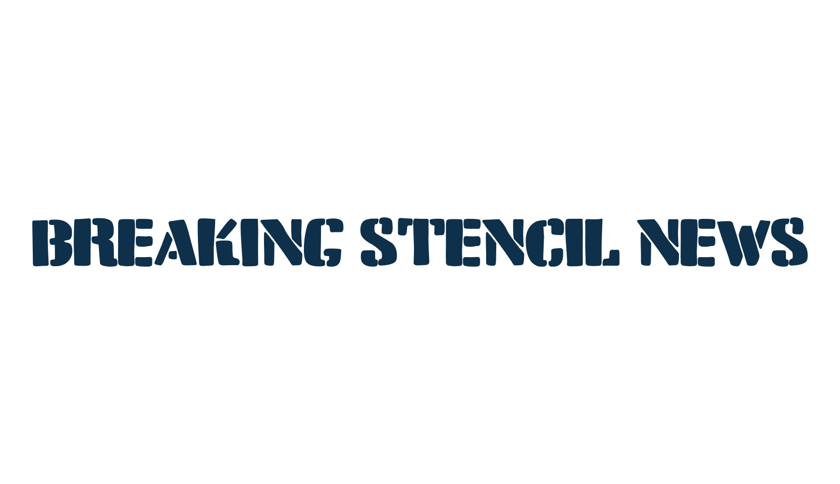 Breaking Stencil News, fancy stencil, army decorative font preview