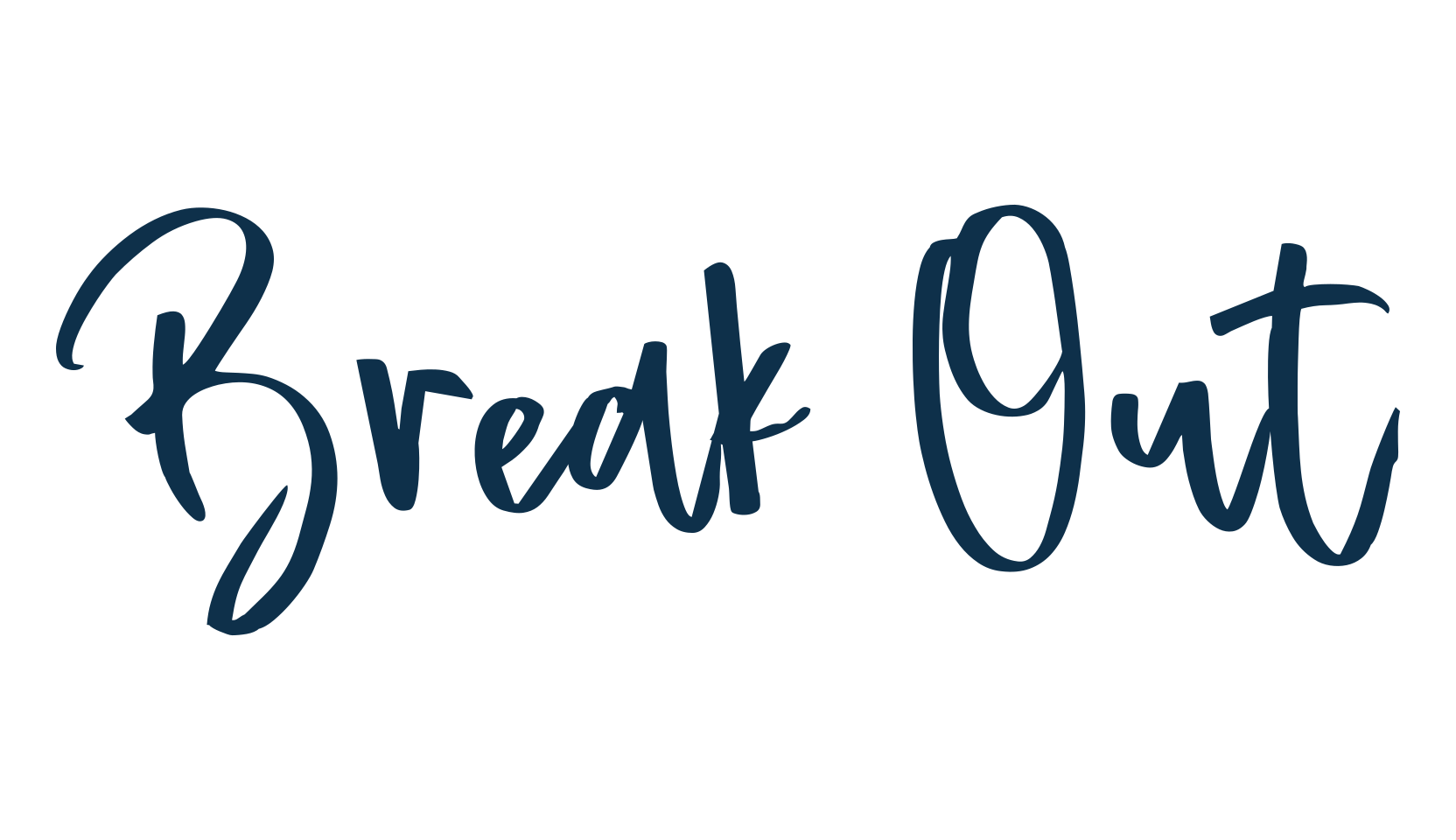 Break Out, script handwritten fancy decorative calligraphy font preview