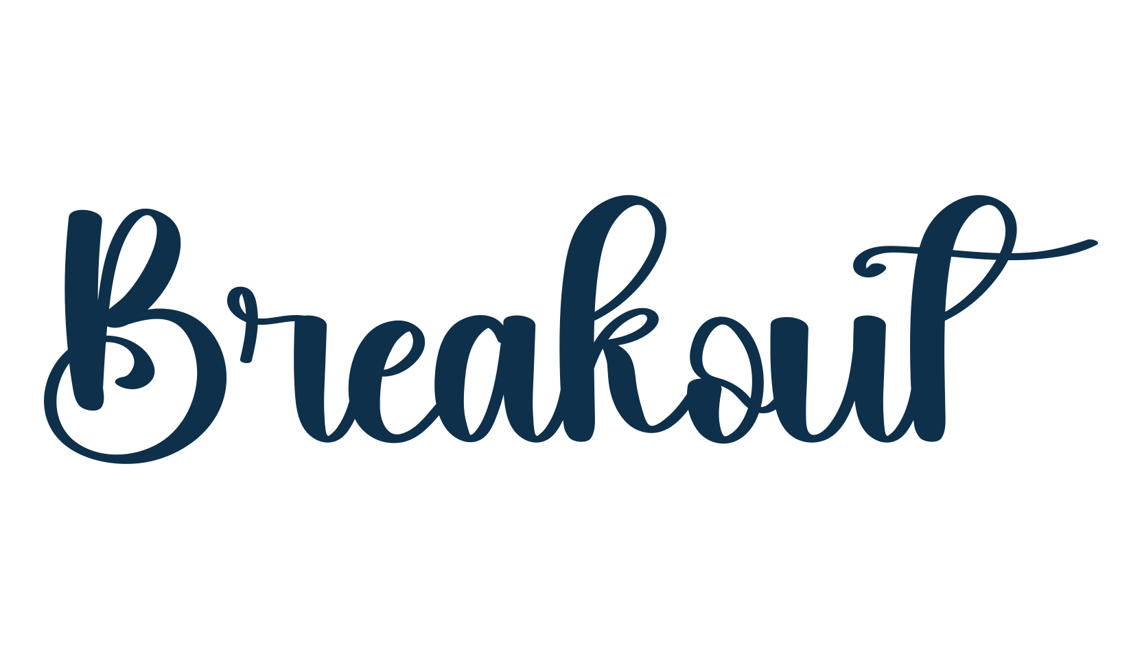 Breakout, script handwritten fancy decorative calligraphy font preview