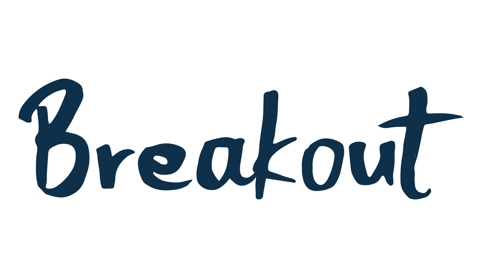 Breakout (breakout), handwriting font preview