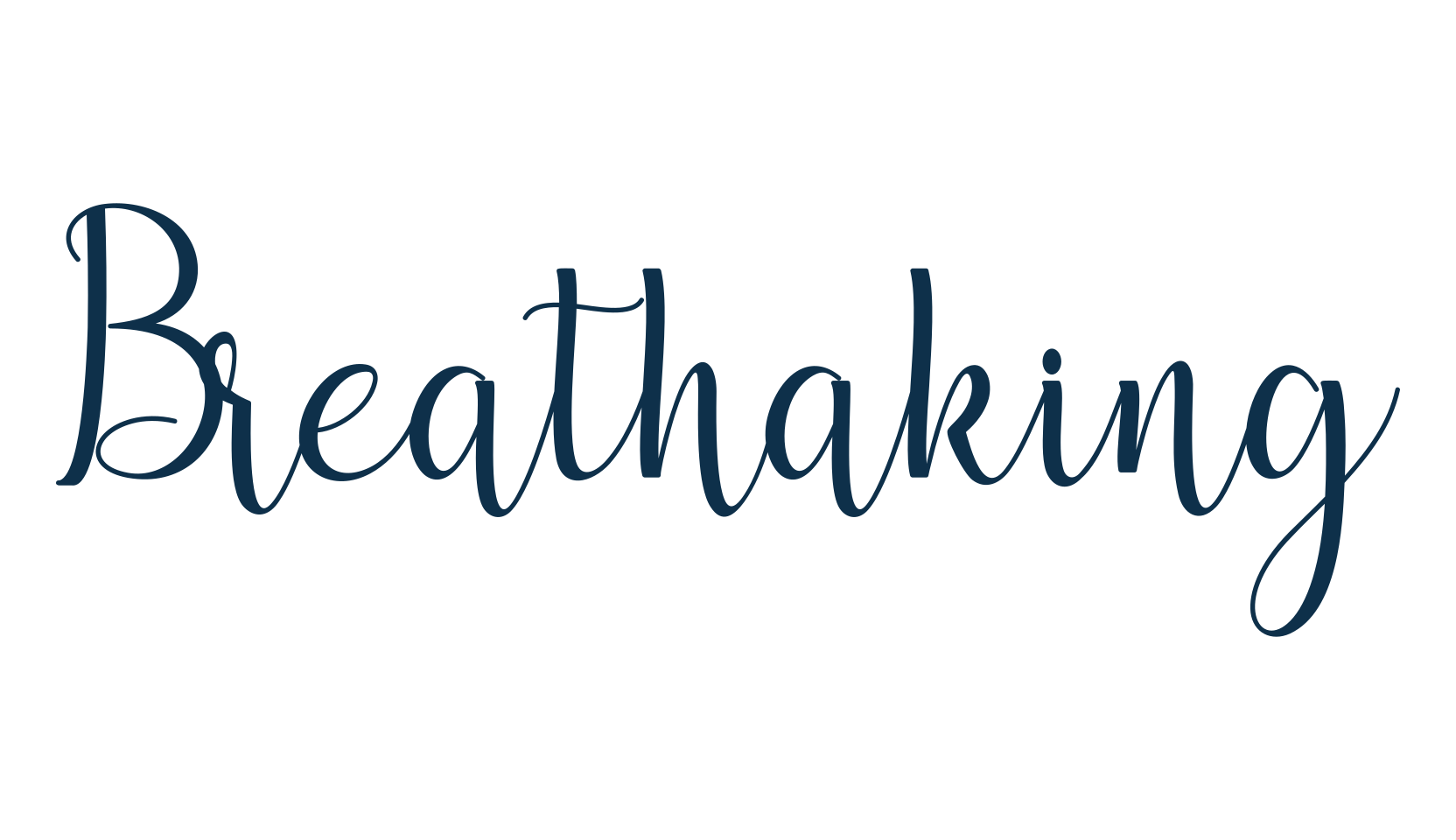 Breathaking, calligraphy font preview