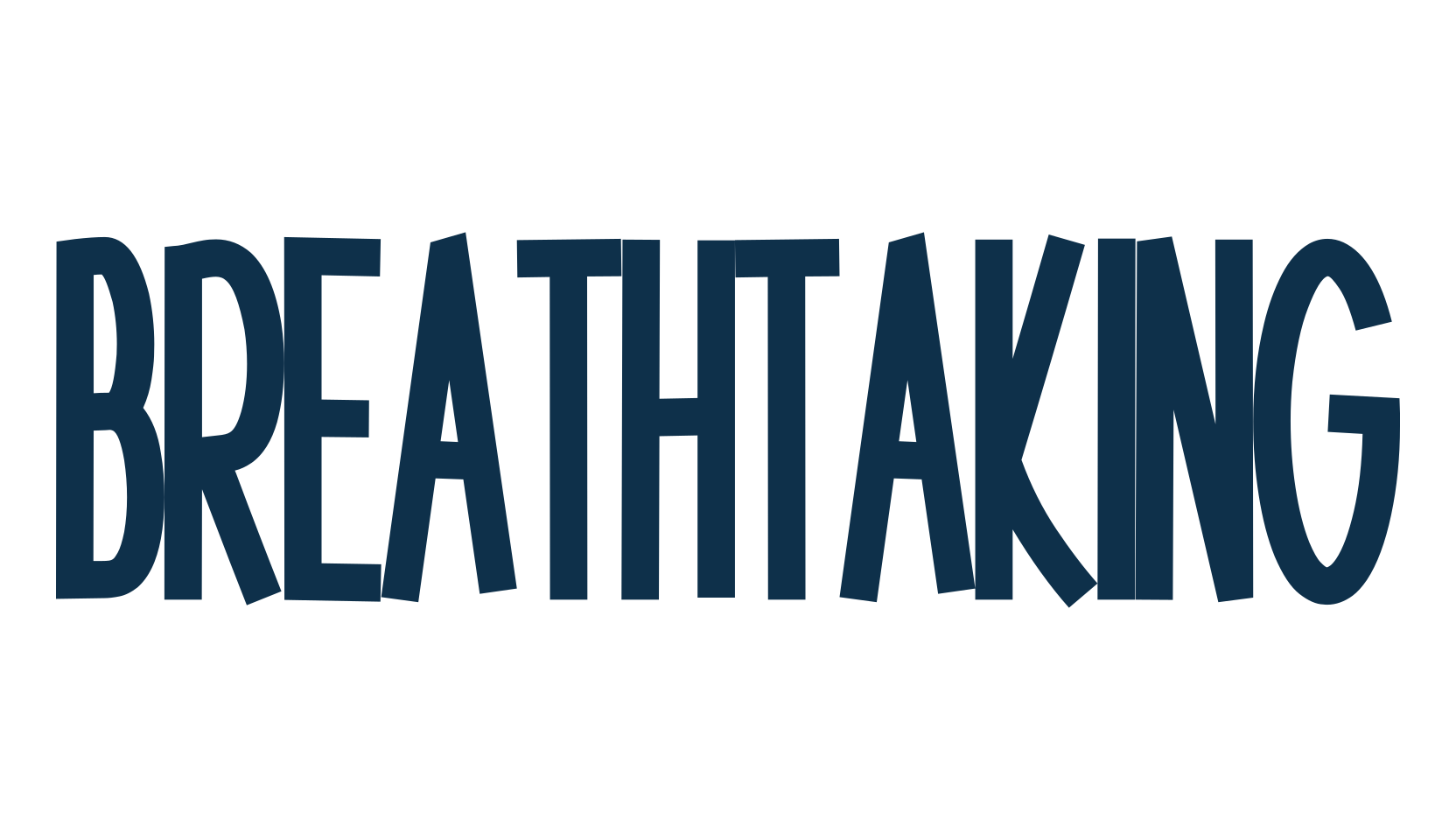 Breathtaking, various font preview