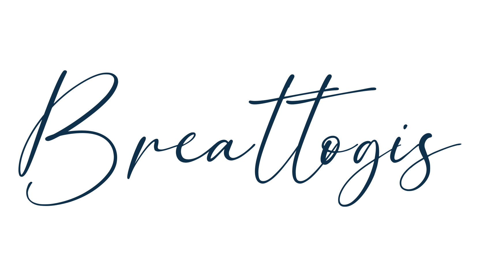 Breattogis, script handwritten fancy decorative calligraphy font preview