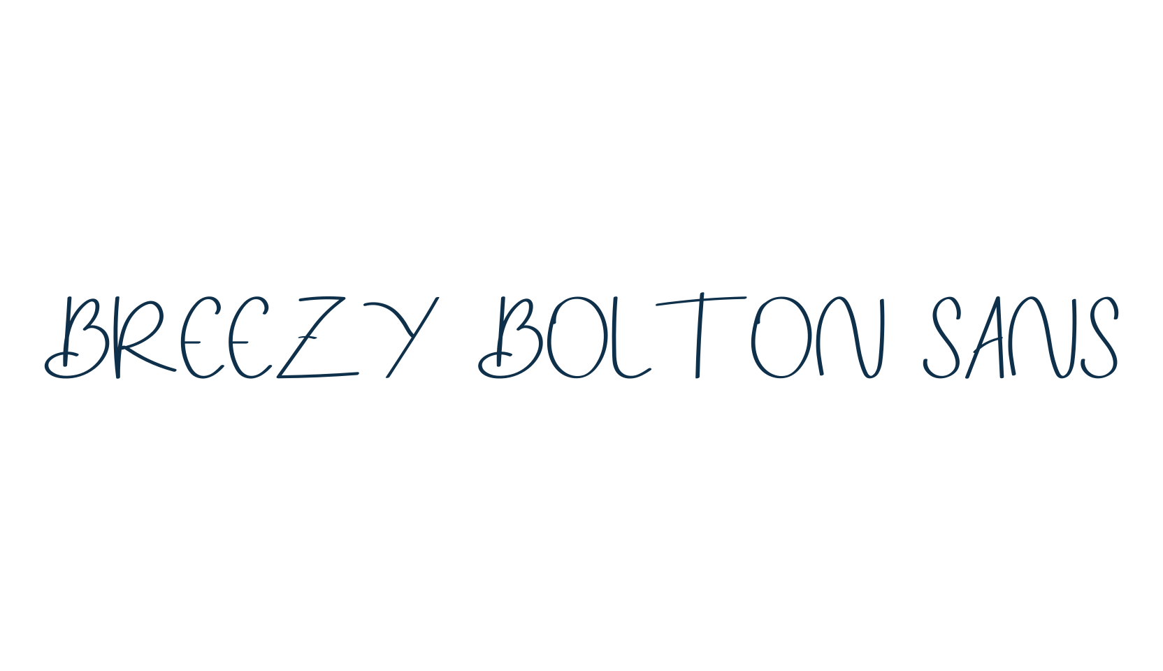 Breezy Bolton Sans, script handwritten fancy decorative calligraphy font preview
