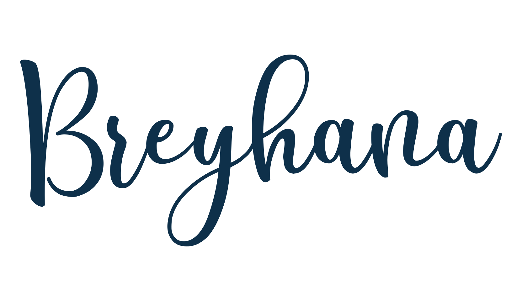 Breyhana, script calligraphy fancy decorative font preview