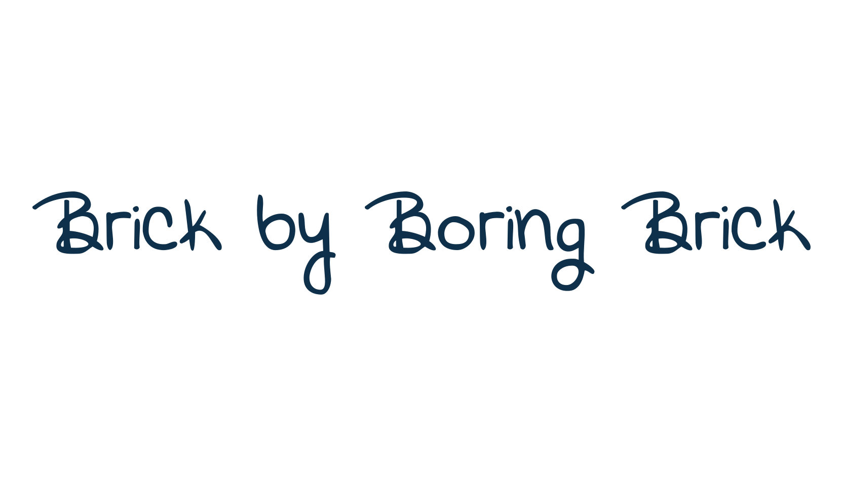 Brick by Boring Brick, script handwritten fancy decorative calligraphy font preview